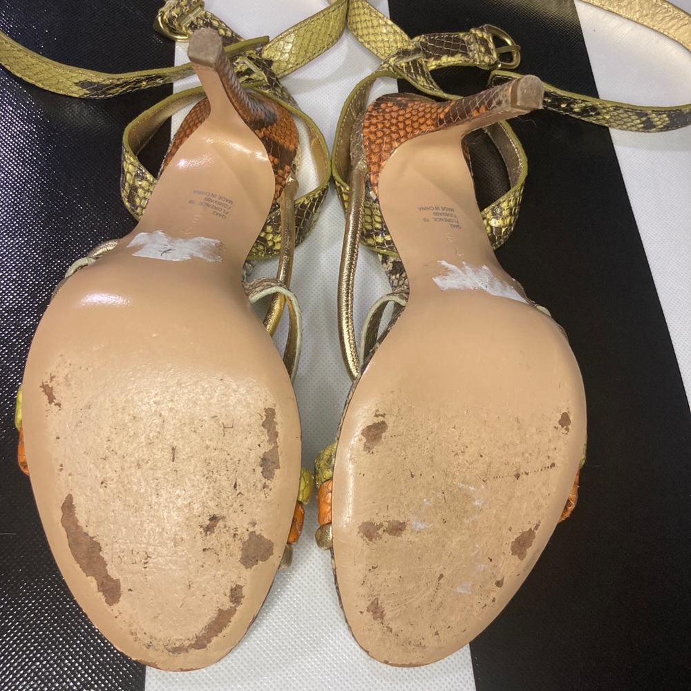 Coach Florence Heels Printed Python Snake Strap S… - image 8